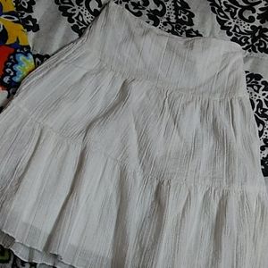 A white layered skirt